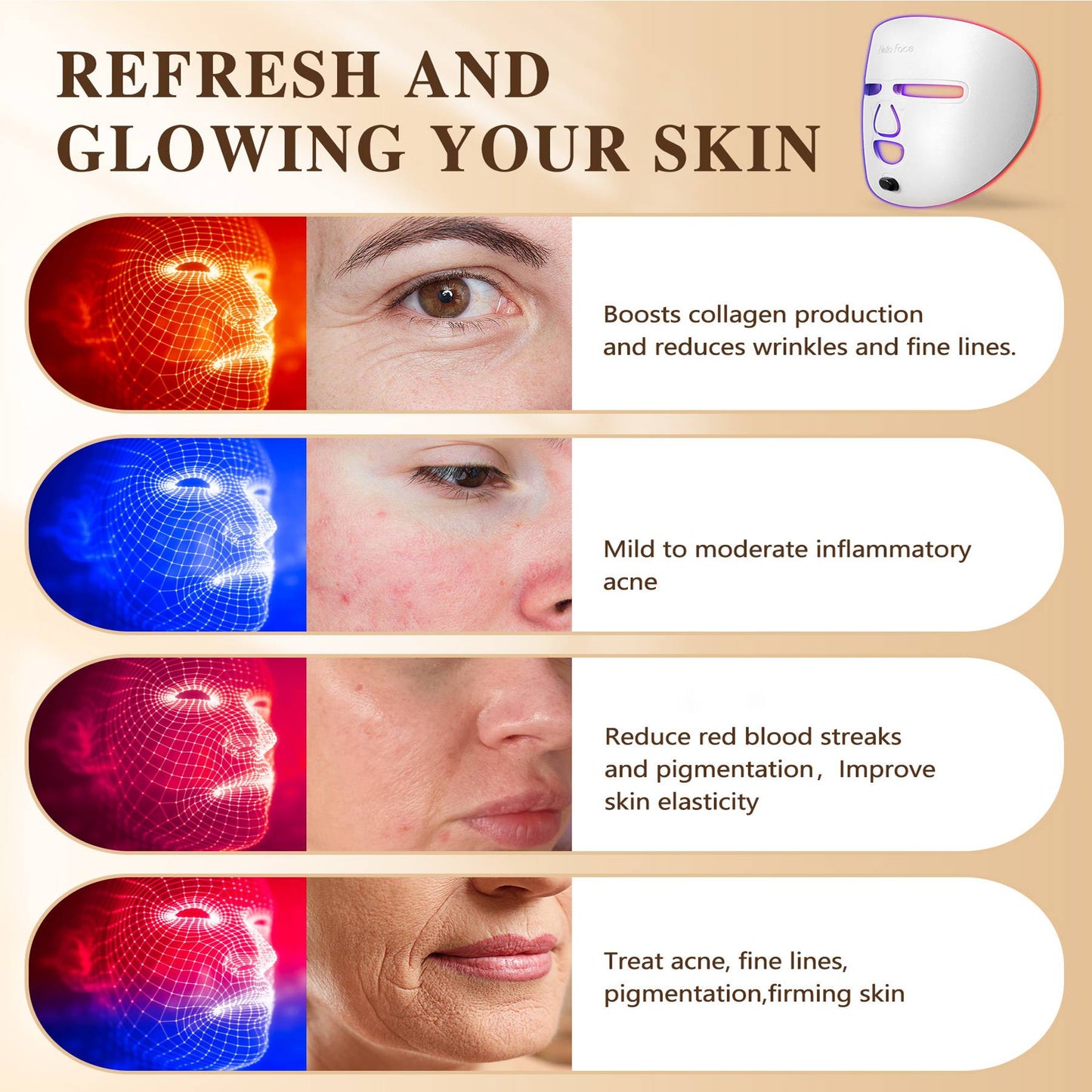 LED Facial Mask – Red Light Therapy for Skin Care