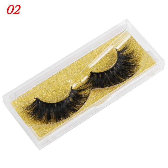 25mm Mink False Eyelashes – Wispy Fluffy Dramatic Lashes Reusable