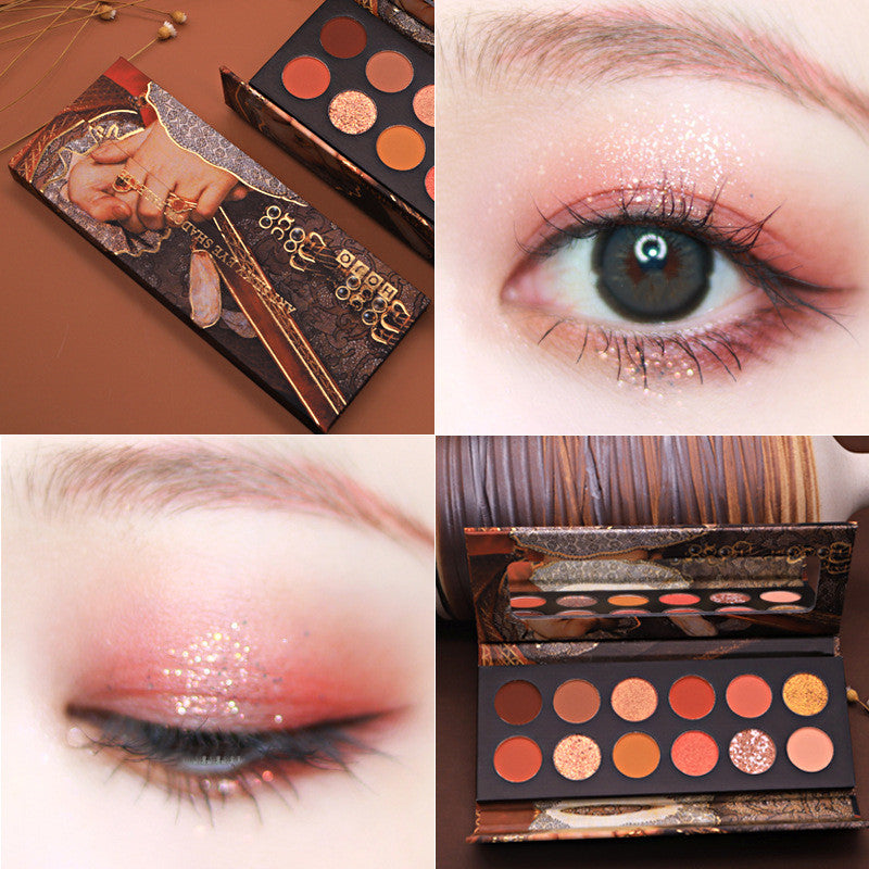 Matte Pearlescent Earth Color Waterproof Eyeshadow Three-dimensional Makeup
