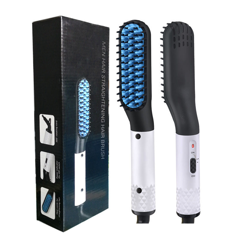 Men’s Hair & Beard Straightener Brush – Multifunctional Heated Comb