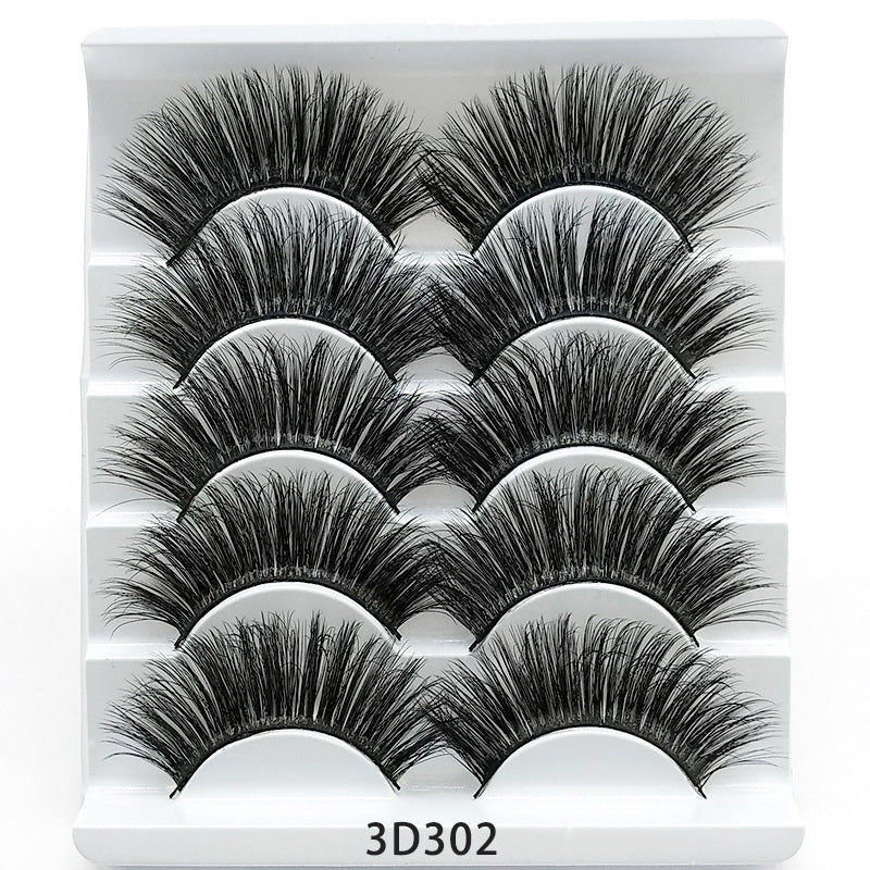 3D Mink False Eyelashes – 5 Pairs Natural & Reusable Soft Lashes