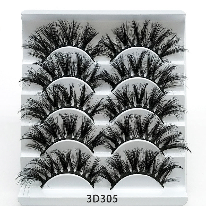 3D Mink False Eyelashes – 5 Pairs Natural & Reusable Soft Lashes