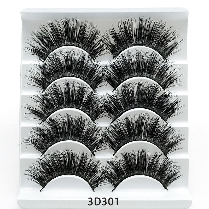 3D Mink False Eyelashes – 5 Pairs Natural & Reusable Soft Lashes