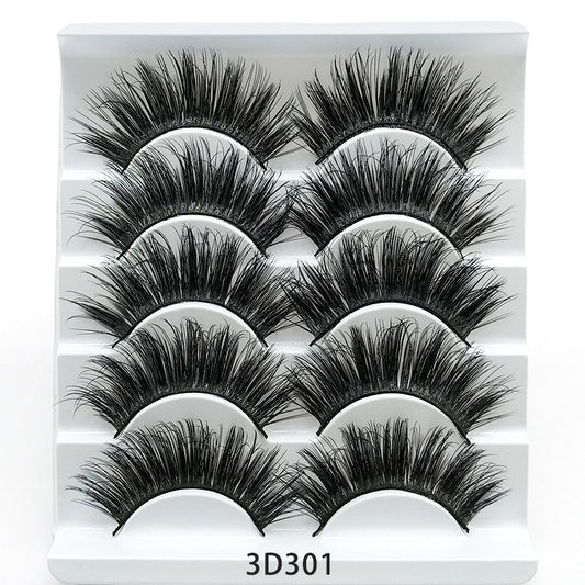 3D Mink False Eyelashes – 5 Pairs Natural & Reusable Soft Lashes