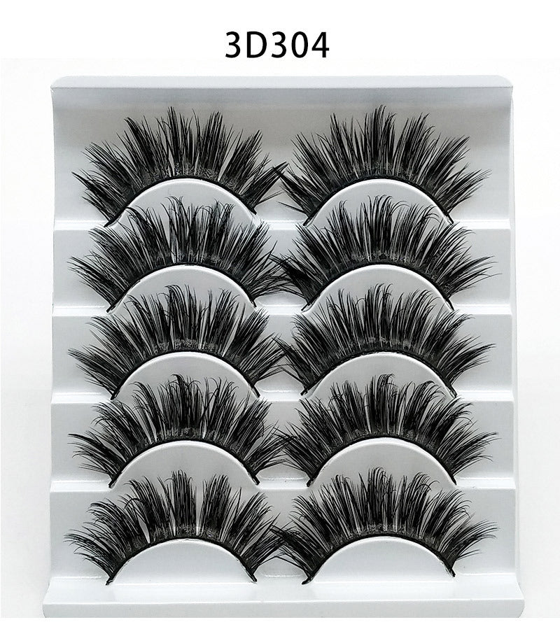 3D Mink False Eyelashes – 5 Pairs Natural & Reusable Soft Lashes