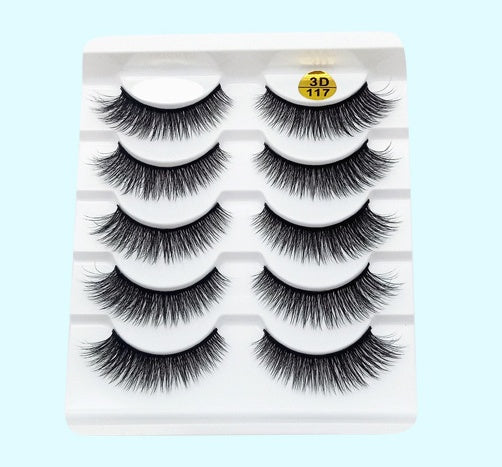 3D Mink False Eyelashes – 5 Pairs Natural & Reusable Soft Lashes