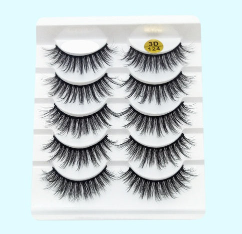 3D Mink False Eyelashes – 5 Pairs Natural & Reusable Soft Lashes