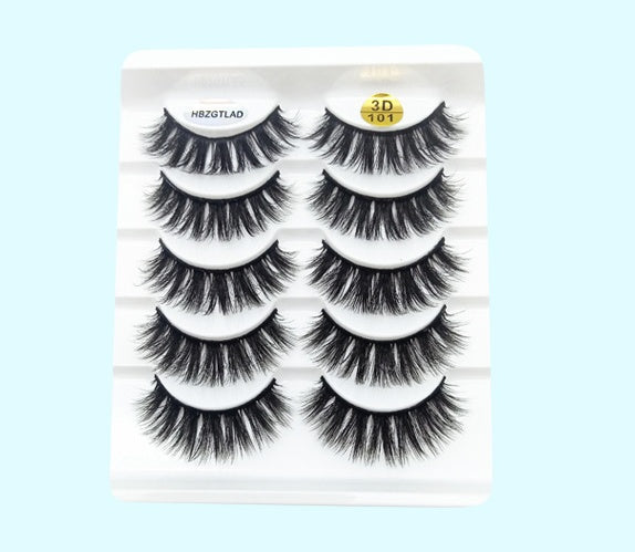 3D Mink False Eyelashes – 5 Pairs Natural & Reusable Soft Lashes