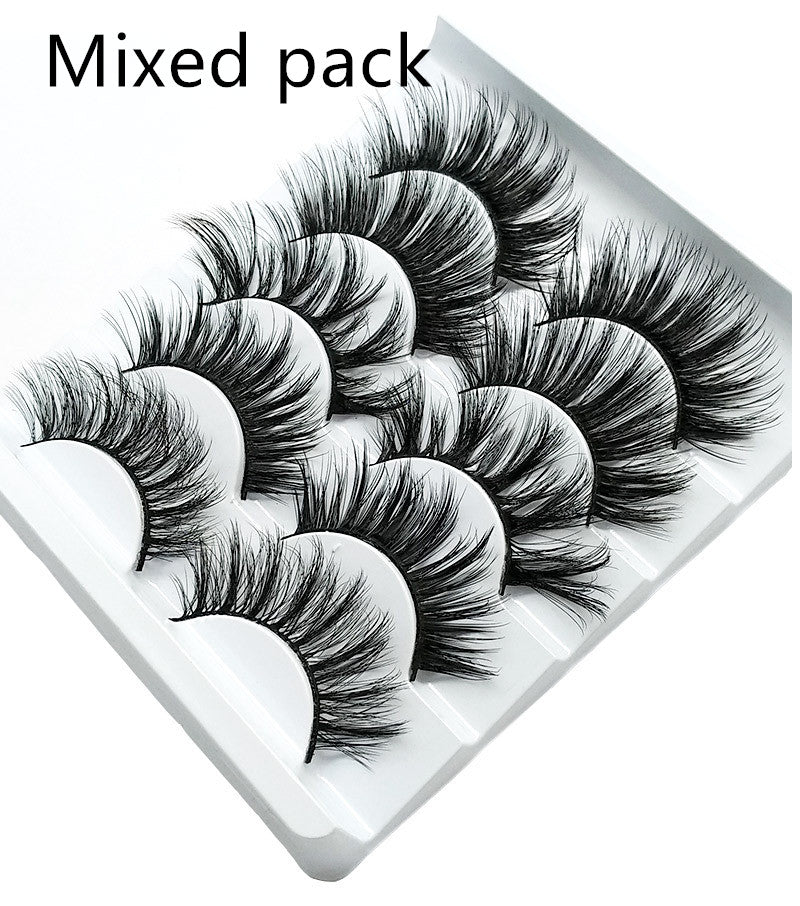 3D Mink False Eyelashes – 5 Pairs Natural & Reusable Soft Lashes