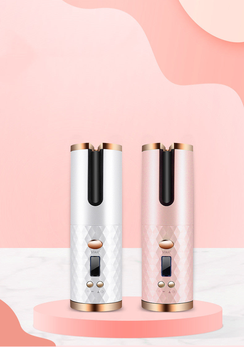 Rechargeable Automatic Hair Curler – Portable LCD Ceramic Curling Iron