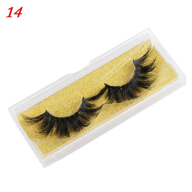 25mm Mink False Eyelashes – Wispy Fluffy Dramatic Lashes Reusable