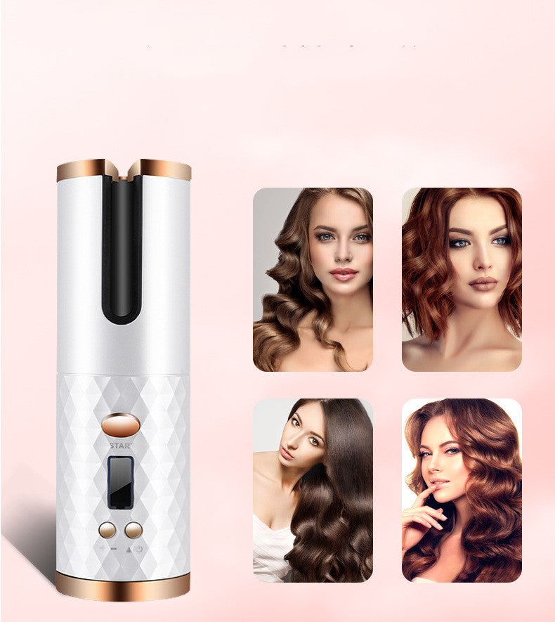 Rechargeable Automatic Hair Curler – Portable LCD Ceramic Curling Iron