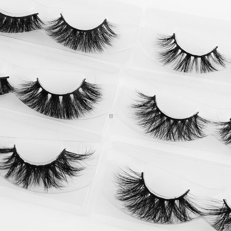 25mm Mink False Eyelashes – Wispy Fluffy Dramatic Lashes Reusable