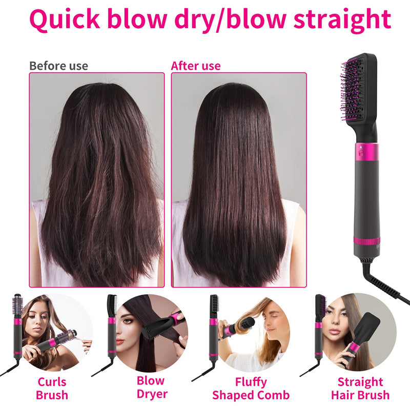 Professional 5-in-1 Hair Dryer Brush – Hot Air Styler, Straightener & Volumizer