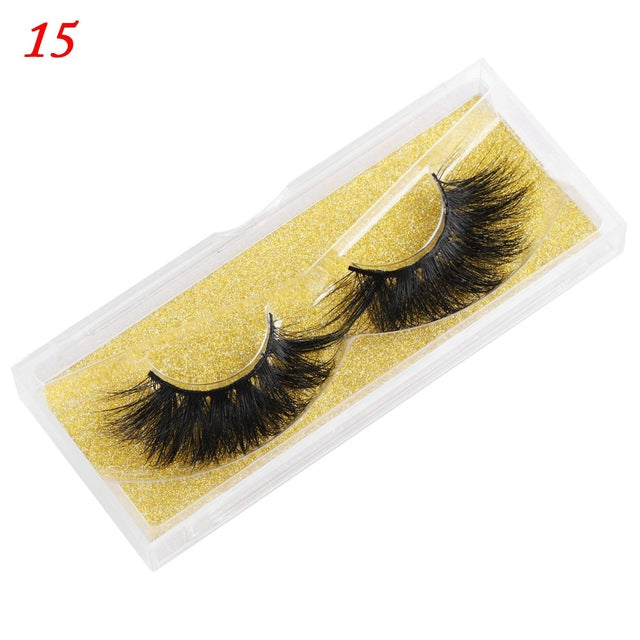 25mm Mink False Eyelashes – Wispy Fluffy Dramatic Lashes Reusable