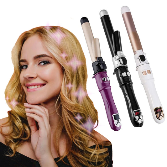 Automatic Hair Curler with LCD Display – Rotating Curling Iron with Instant Heat 30s