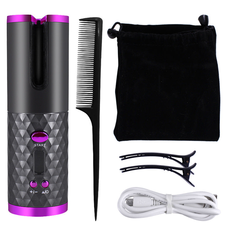Rechargeable Automatic Hair Curler – Portable LCD Ceramic Curling Iron