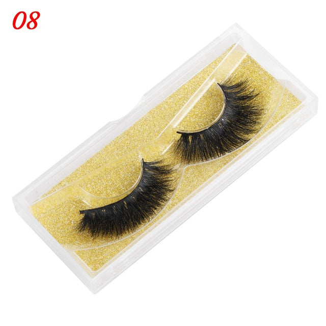 25mm Mink False Eyelashes – Wispy Fluffy Dramatic Lashes Reusable