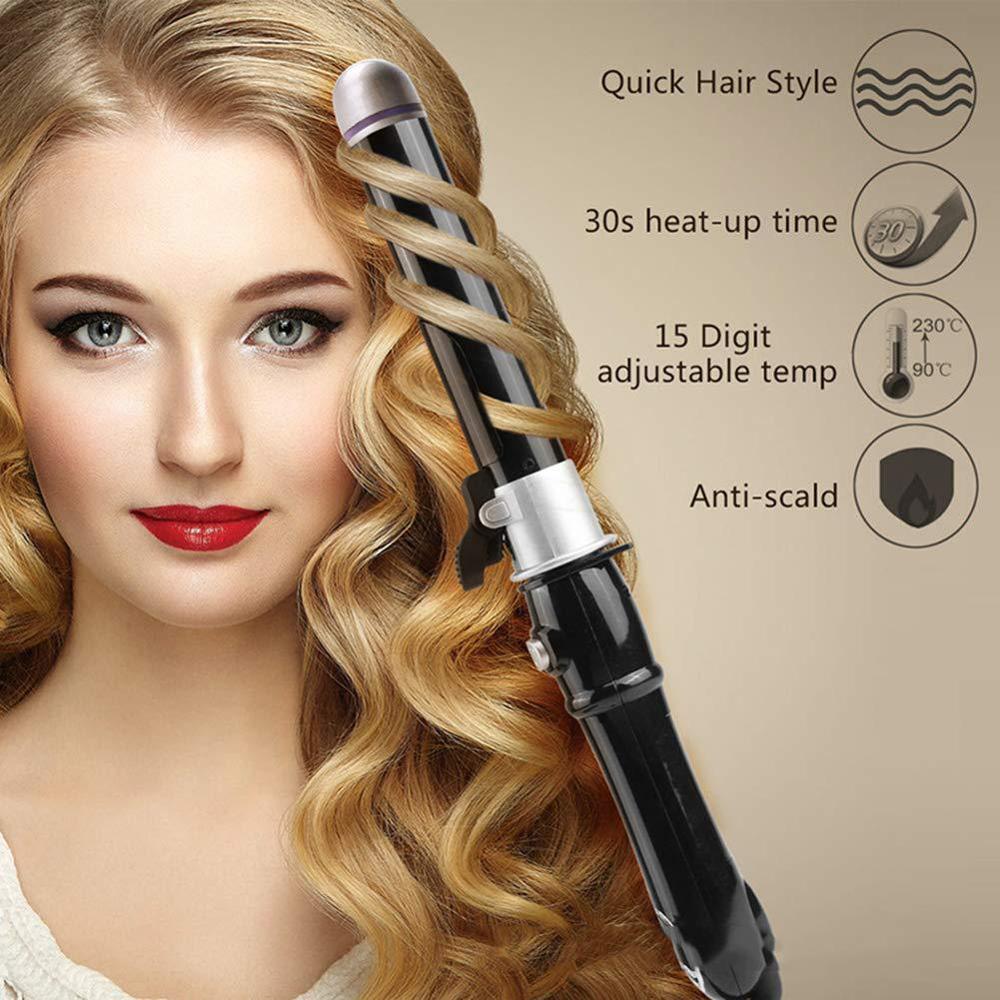 Automatic Hair Curler with LCD Display – Rotating Curling Iron with Instant Heat 30s