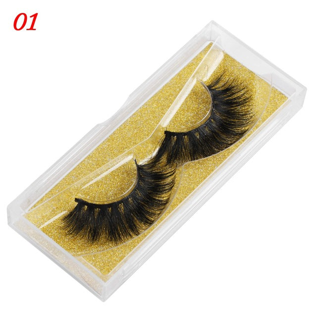 25mm Mink False Eyelashes – Wispy Fluffy Dramatic Lashes Reusable