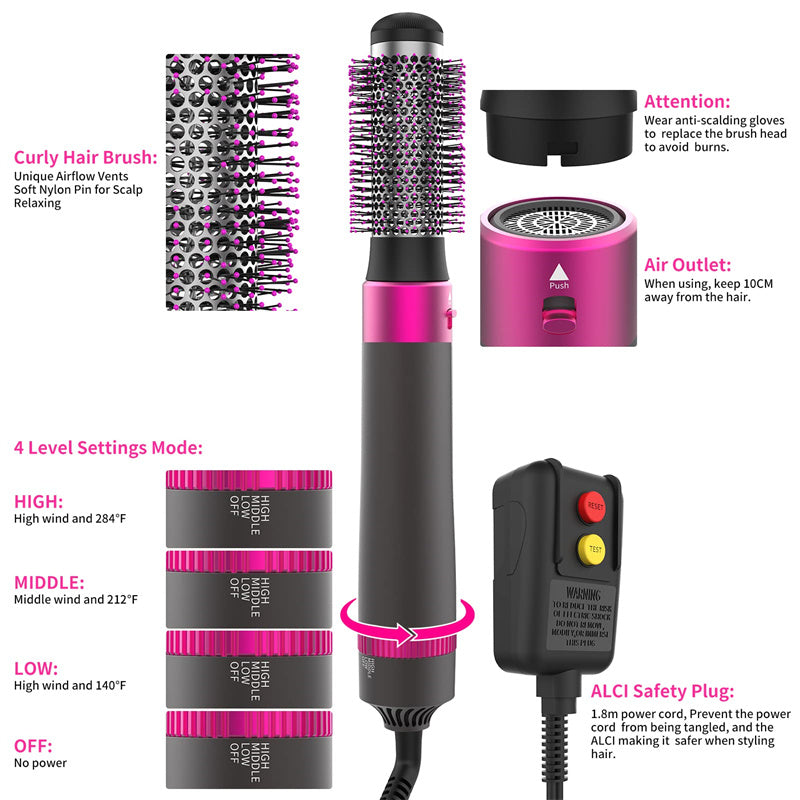 Professional 5-in-1 Hair Dryer Brush – Hot Air Styler, Straightener & Volumizer