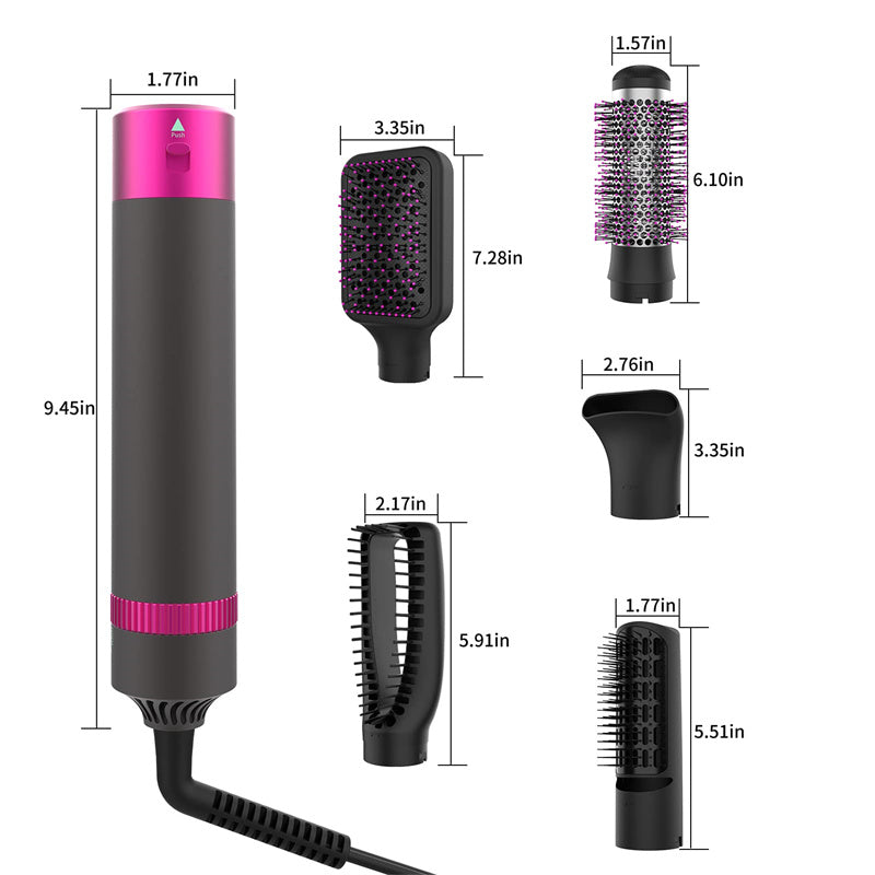 Professional 5-in-1 Hair Dryer Brush – Hot Air Styler, Straightener & Volumizer