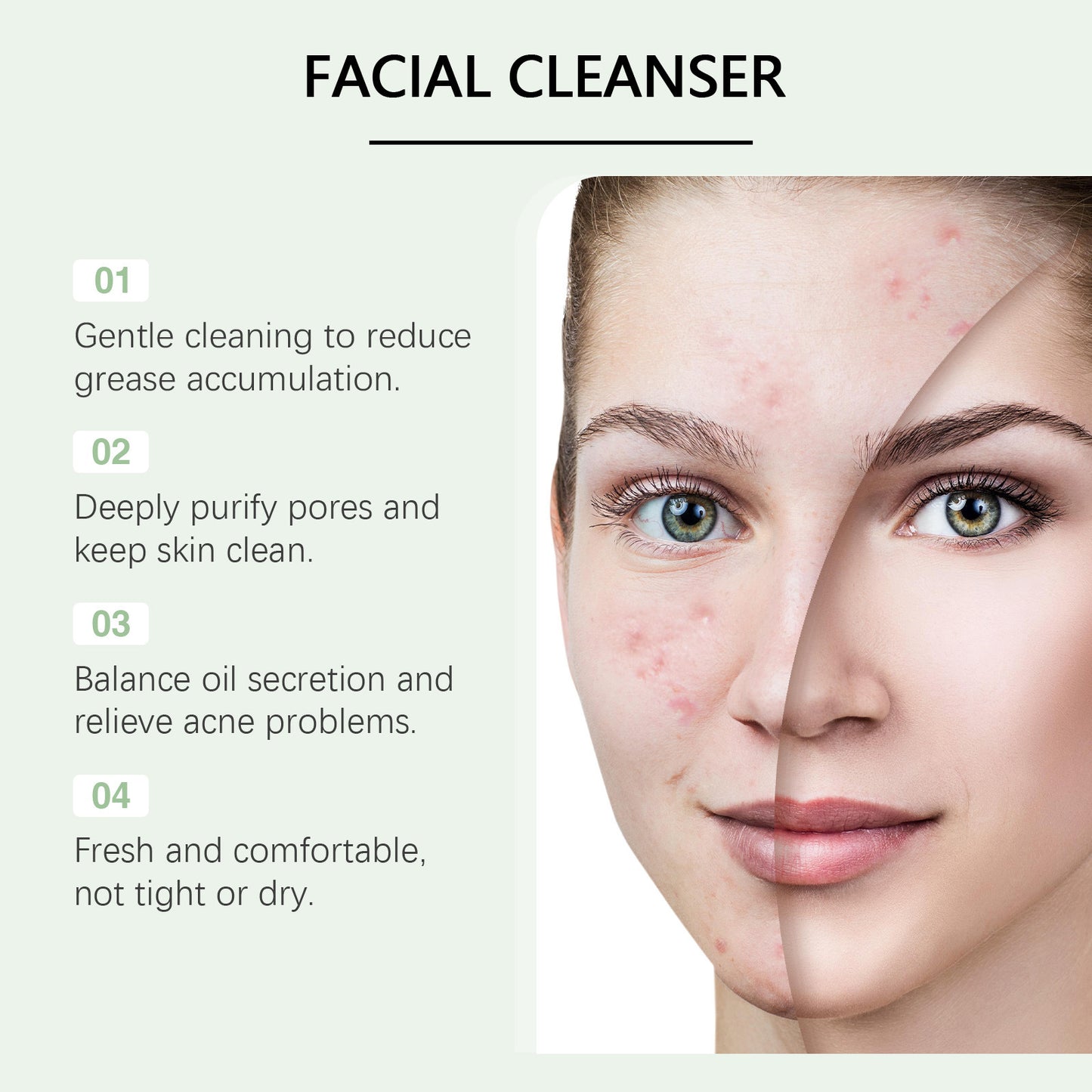 Acne Treatment Facial Cleanser – Daily Oil Control & Deep Cleansing