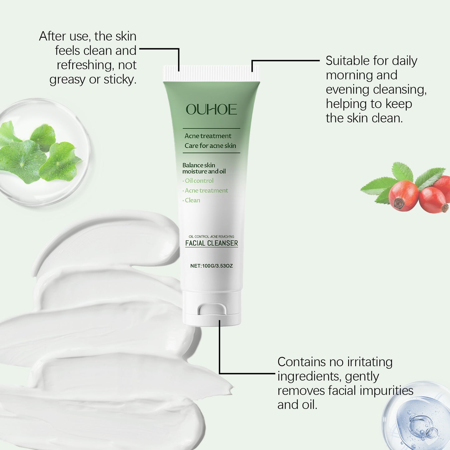 Acne Treatment Facial Cleanser – Daily Oil Control & Deep Cleansing