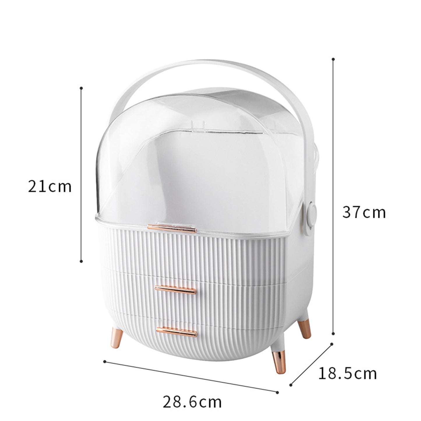 Makeup Organizer with 2 Drawers and Transparent Cover